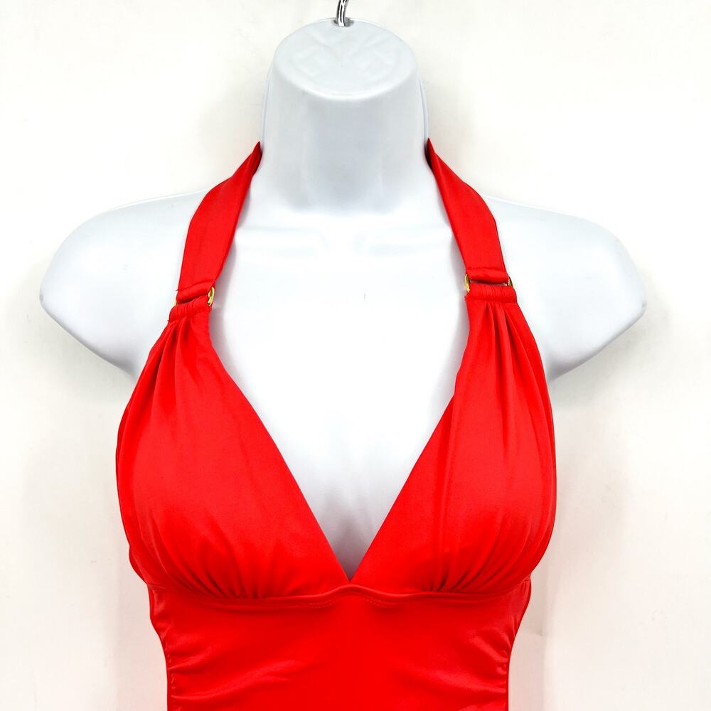 TOMMY BAHAMA Novelty Pearl Tankini Top XS Pink Halter Ring UPF 50+ NWOT - Picture 5 of 13